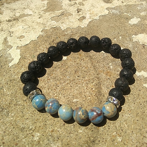 Jasper lava rock Bracelets - Picture 3 of 6